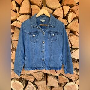 Y2K Women's Large Denim Blue Jean Jacket Retro 90’s Cottagecore Lagenlook 80’s‎